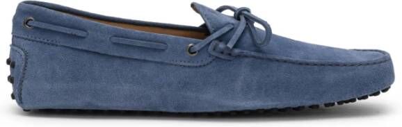 TOD'S Klassieke leren instappers Blue Heren