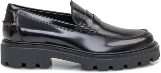 TOD'S Klassieke Leren Loafer Schoen Black Heren