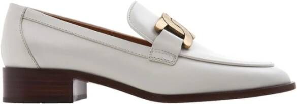 TOD'S Klassieke Leren Loafer Schoen White Dames