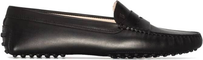 TOD'S Zwarte leren Gommino mocassins Black Dames