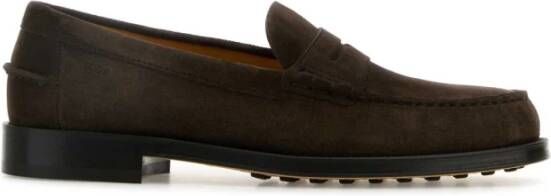 TOD'S Klassieke suède loafers in donkerbruin Brown Heren