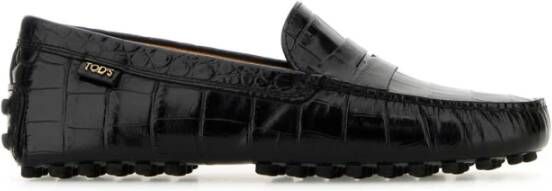 TOD'S Klassieke Zwarte Leren Loafers Black Dames