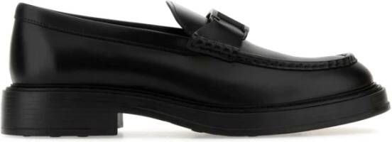 TOD'S Klassieke Zwarte Leren Loafers Black Heren