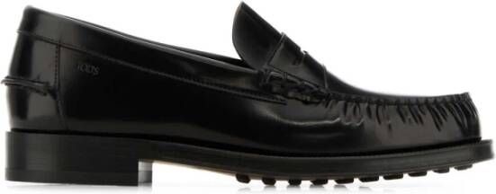 TOD'S Klassieke zwarte leren loafers Black Heren