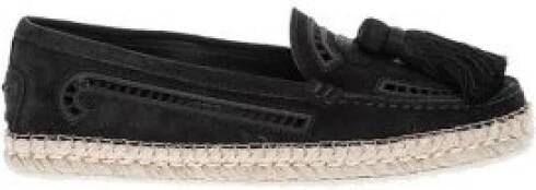 TOD'S Krokante Sneaky Mocins met Decoratieve Punt Black Dames