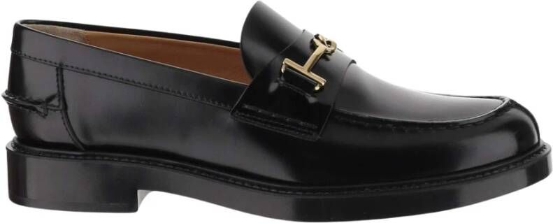 TOD'S Leren Horsebit Loafers Zwart Italië Black Dames