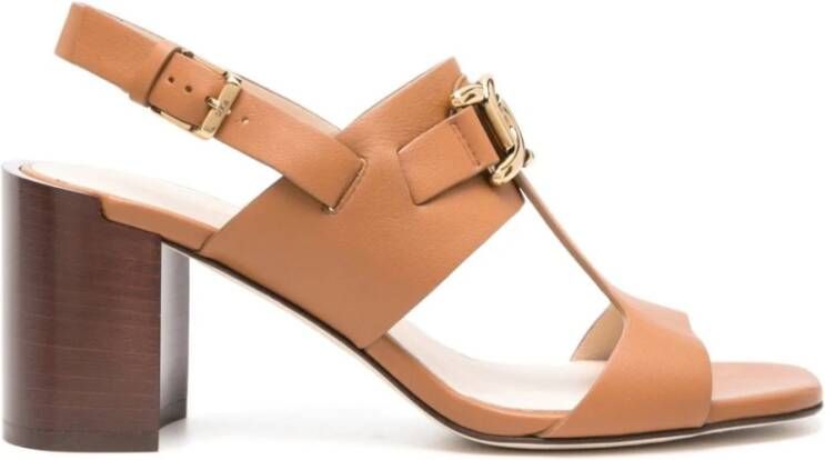 TOD'S Leren Ketting Sandalen Brown Dames