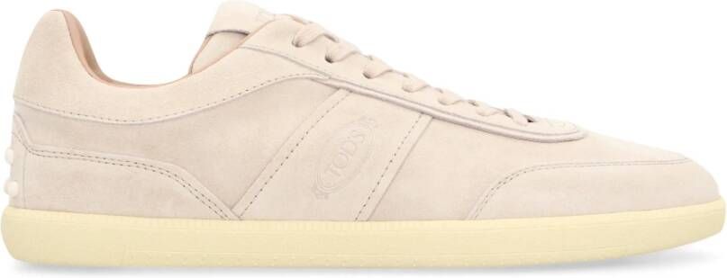 TOD'S Leren Lage Sneakers Beige Heren