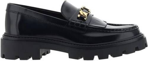 TOD'S Leren Loafers met Blokhak Black Dames