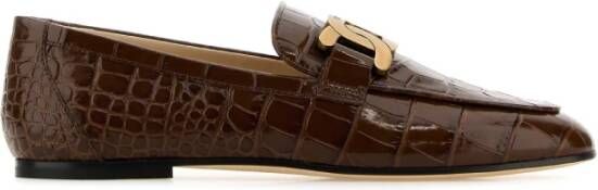 TOD'S Leren Loafers met Kettingring Brown Dames