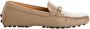 TOD'S Leren Loafers met Metalen Detail Beige Dames - Thumbnail 1