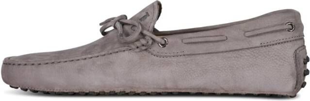 TOD'S Leren Mocassins met Decoratieve Strik Gray Heren