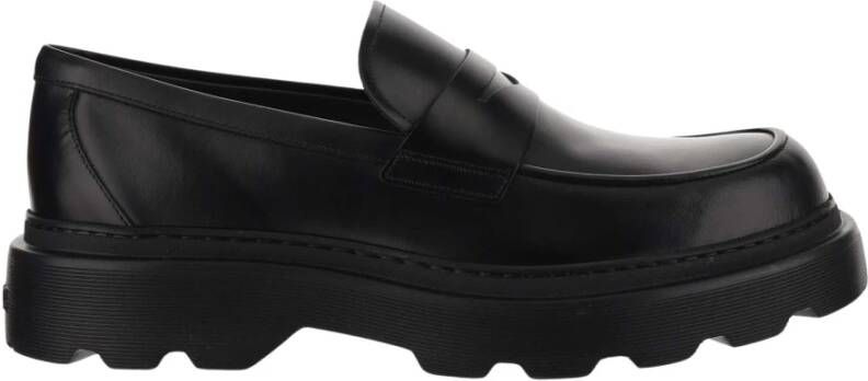 TOD'S Leren Mocassins met Rubberen Zool Black Heren