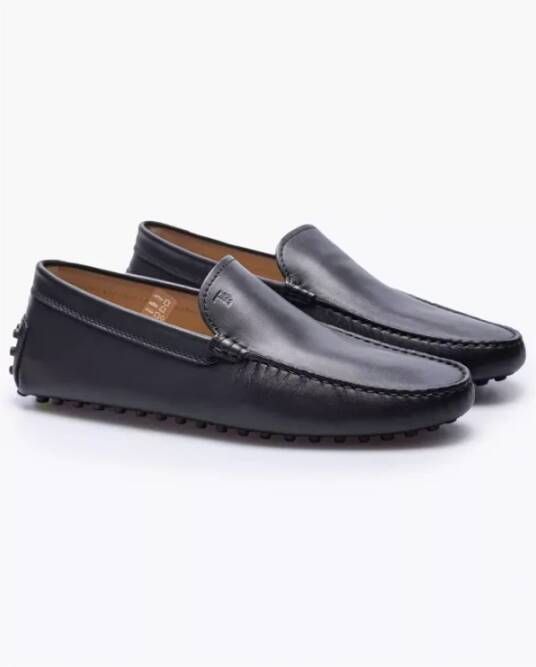 TOD'S Leren Mocins met Gestikte Plateauzool Zwart 1 2 Black Heren