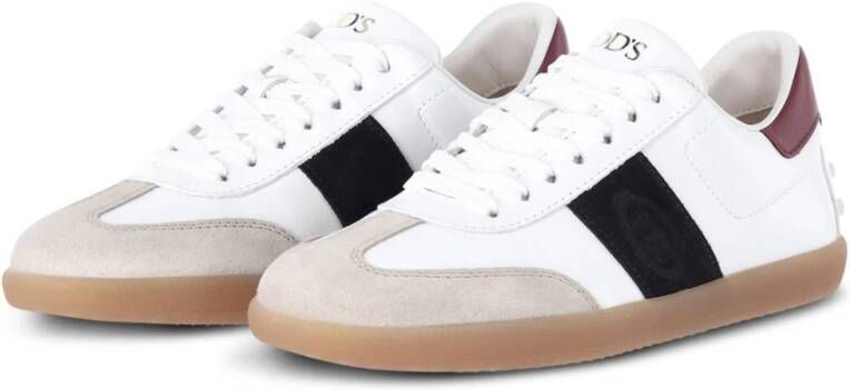 TOD'S Leren Sneaker met Rubberen Zool White Dames