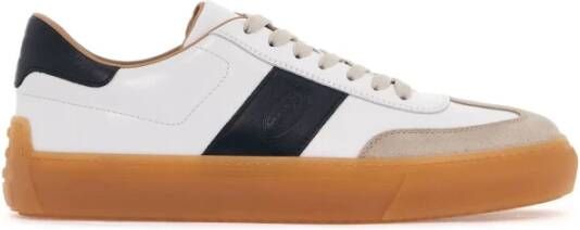 TOD'S Leren sneakers met contrasterende inzetstukken Multicolor Heren