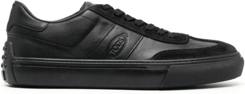 TOD'S Leren sneakers met suède details Zwart Heren