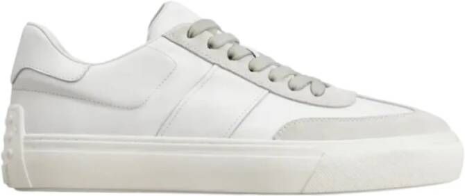 TOD'S Leren Sneakers met Suède Inzetstukken White Heren