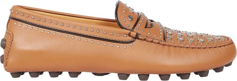 TOD'S Leren studs loafers Brown Dames