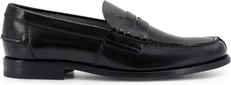 TOD'S Logo detail leren loafer gemaakt in Italië Black Heren