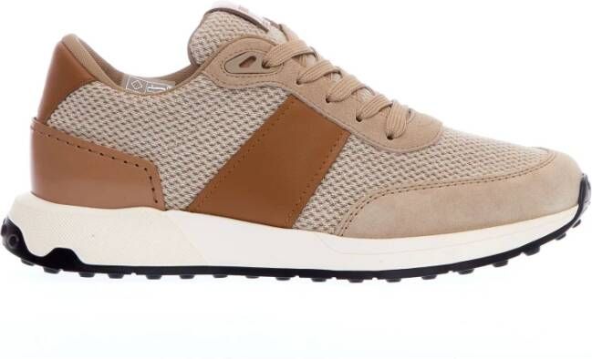 TOD'S Luxe Beige Leren Sneakers Multicolor Heren