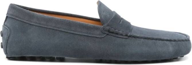 TOD'S Marineblauwe Leren Penny Slot Schoenen Blue Heren