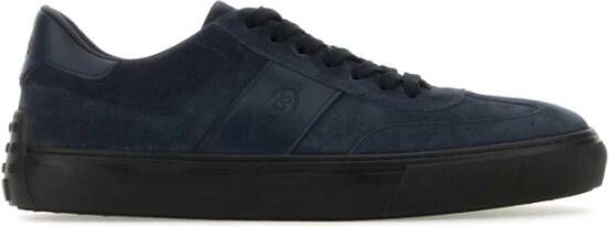 TOD'S Marineblauwe suède sneakers Blue Heren