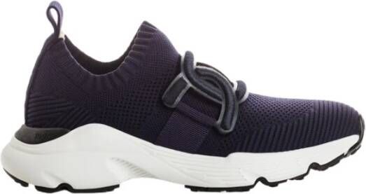 TOD'S Mesh en Grosgrain Ketting Sneakers Blue Dames