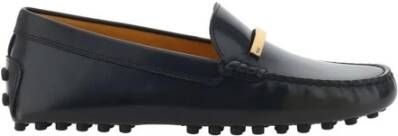 TOD'S Messing Logo Loafers met Non-Slip Sole Black Dames