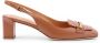 TOD'S Metalen Detail Leren Slingback Hakken Brown Dames - Thumbnail 1