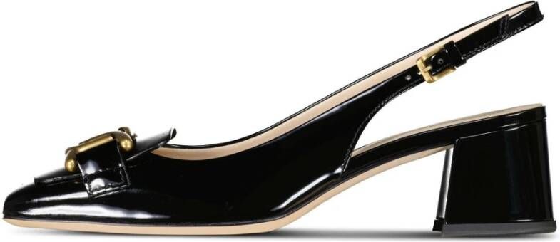 TOD'S Metalen Ketting Detail Sling-Back Pumps Black Dames