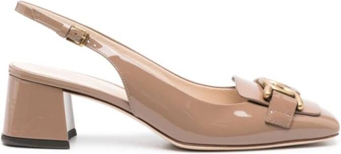 TOD'S Metallic Leren Hakken Pink Dames