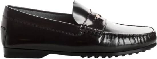 TOD'S Mocassins van geborsteld kalfsleer met metalen accessoire Black Heren