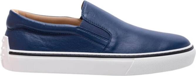 TOD'S Nappa Elastische Moccasin Schoenen Blauw Heren