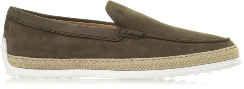 TOD'S Nubuck Loafers voor Mannen Green Heren