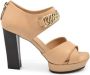 TOD'S Nude Leren Hoge Hak Sandalen Beige Dames - Thumbnail 1