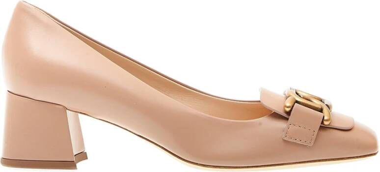 TOD'S Nude Leren Pump met 50mm Hak Pink Dames