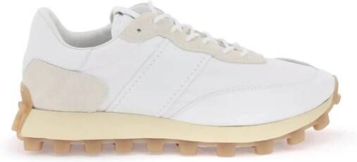 TOD'S Nylon en Leren Sneakers Beige Heren