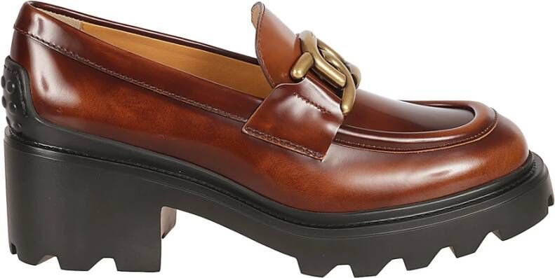 TOD'S Platte schoenen met kettingdetail Brown Dames