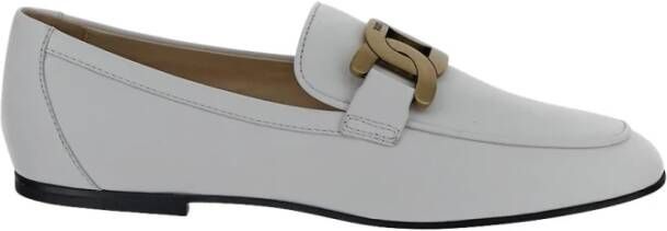 TOD'S Witte platte schoenen met kettingdetail White Dames