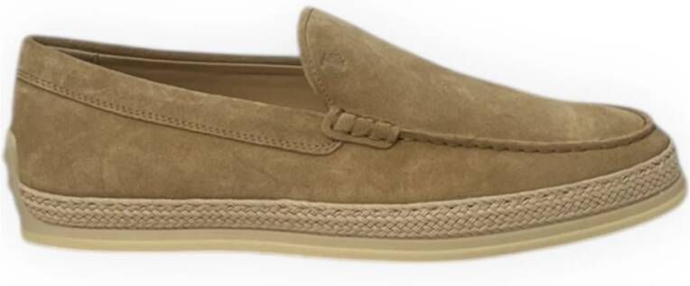 TOD'S Raffia Rubber Instappers Beige Heren