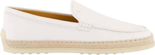 TOD'S Rafia Mocassino Damesschoen White Dames