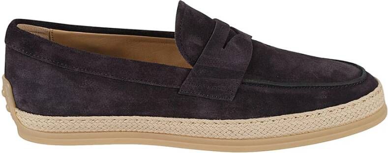 TOD'S Rafia TV Platte Schoenen Purple Heren