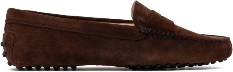 TOD'S Rijke Suède Loafer met Iconische Zool Brown Dames