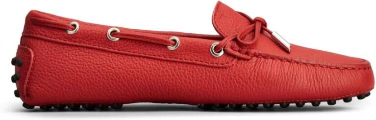 TOD'S Rode platte schoenen met strikbevestiging Red Dames