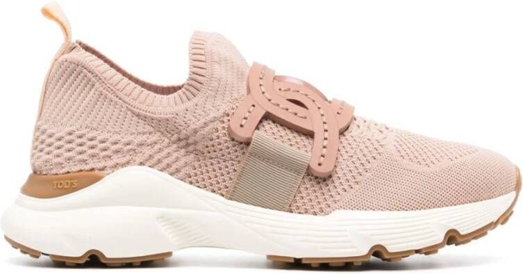 TOD'S Roze Gebreide Instap Sneakers Pink Dames