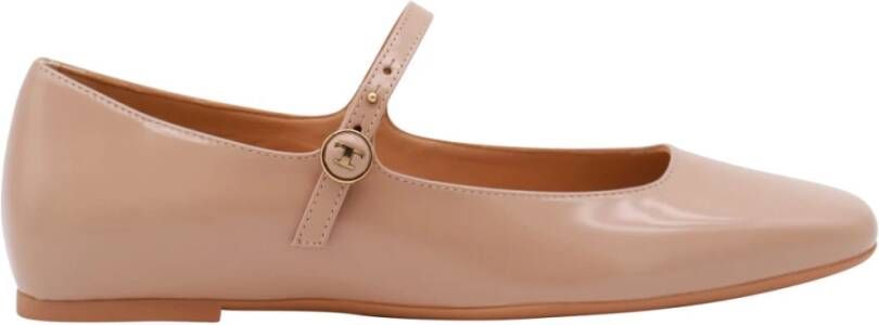 TOD'S Roze Leren Gesp Platte Schoenen Pink Dames