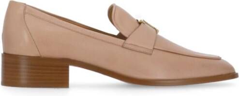 TOD'S Roze Leren Loafers met T Logo Pink Dames