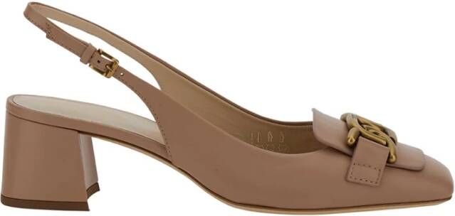 TOD'S Roze Leren Slingback Hakken Pink Dames