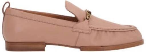 TOD'S Roze Leren T Chain Mocassin Pink Dames